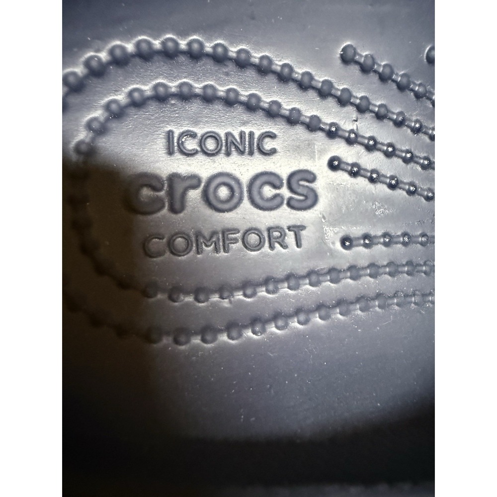 Crocs Crocband Clogs M6 W8 Navy Blue White Gum Sole Slip On Comfort Shoes - Picture 8 of 8
